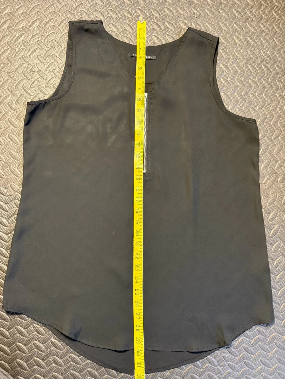 Zac & Rachel Black Sleeveless Half Zip Blouse Tank Top Size Large